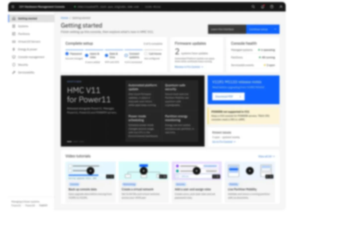 IBM Hardware Management Console — the redesigned setup